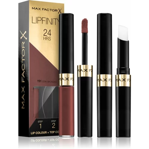 Max Factor Lipfinity 24HRS dolgoobstojna šminka z balzamom za nego ustnic 4,2 g odtenek 191 Stay Bronzed za ženske