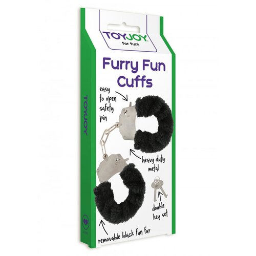 Toy Joy Lisice Furry Fun Cuffs-Črna Slike