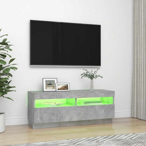  ormarić s LED svjetlima siva boja betona 100 x 35 x 40 cm Slike