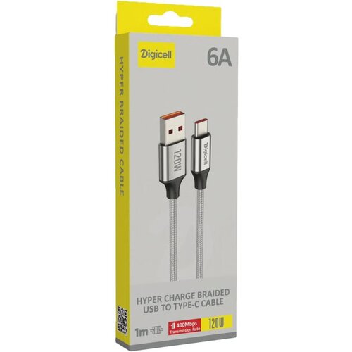  Digicell Hyper Charge Braided Cable USB to Type-C 120W Cijene