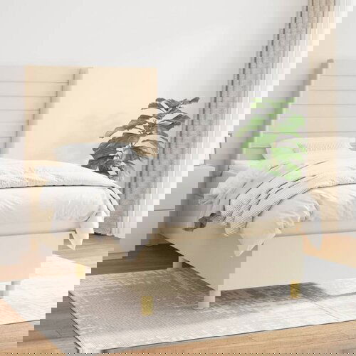 The Living Store Box spring postelja z vzmetnico krem 100x200 cm blago - Box Spring Postelja, (21512895) Cene