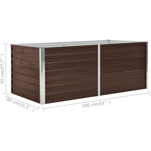  Povi&amp;scaron;ena vrtna gredica 160 x 80 x 45 cm pocinčani čelik smeđa Slike