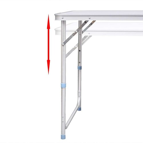 VidaXL sklopivi set stola za kampiranje i 6 stolaca podesiva visina 180x60 cm Slike