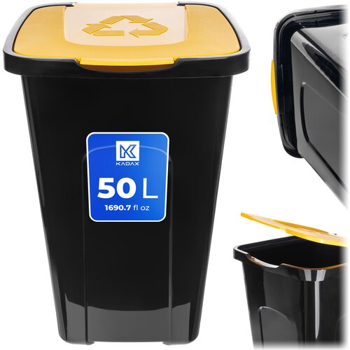 KADAX ko&amp;scaron; za sortiranje odpadkov 50L rumene plastike, (5000362572) Slike