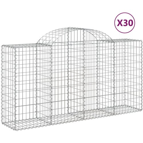  Lučne gabionske ko&amp;scaron;are 30kom 200x50x100/120cm pocinčano željezo Slike