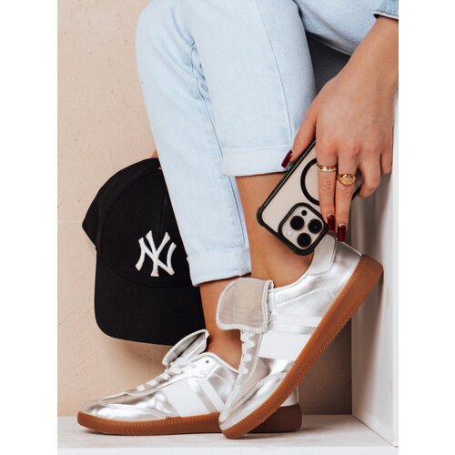 DStreet Sportowe sneakersy damskie SNIKARI srebrne Slike