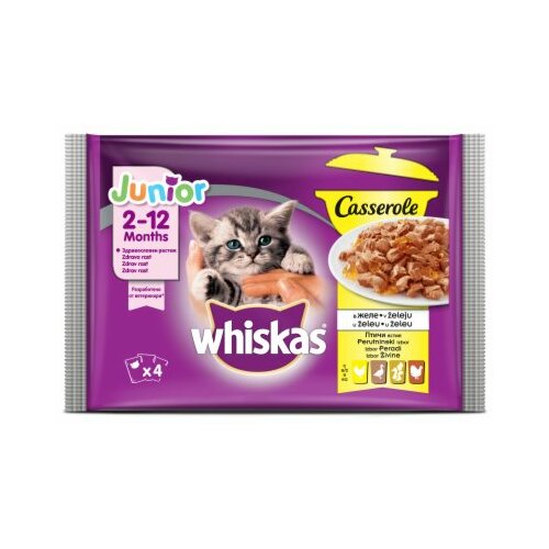 Whiskas junior casserole piletina hrana za mačke 4x85g Slike
