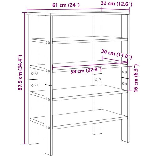 VidaXL stalak za cipele boja hrasta 61x32x87,5 cm konstruirano drvo Slike