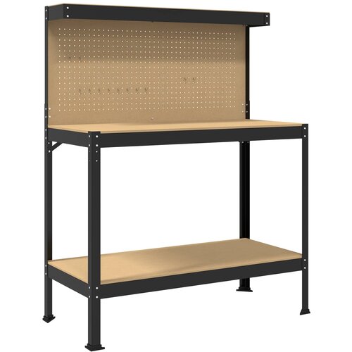 vidaXL Delovne klopi s polico Črna 81 x 41 x 145 cm Konstruiran les, (5000110607) Cene