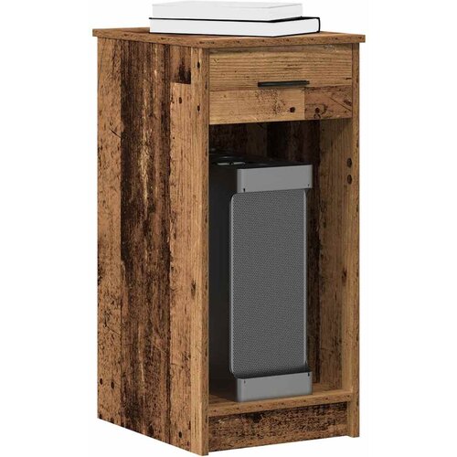 vidaXL Tower stalak za računalo s ladicom boja staro drvo 35x45x77 cm Cijene