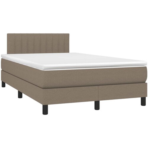 VidaXL Krevet s oprugama i madracem smeđesivi 120 x 190 cm od tkanine Slike