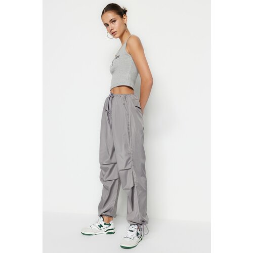 Trendyol pants - gray - wide leg Slike