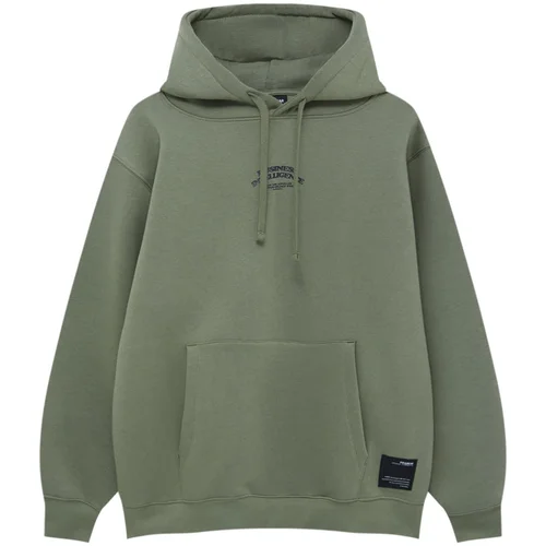 Pull&Bear Majica kaki / črna