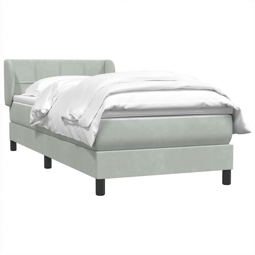 Box Spring krevet s madracem svijetlo sivi 80x220 cm samt Slike