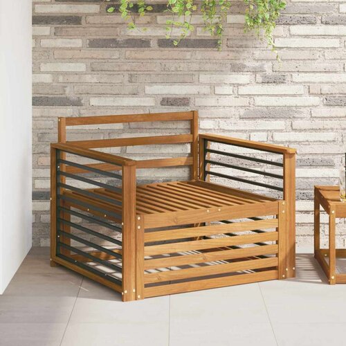  2 Komad Sofa s naslonima Čvrsto drvo akacije Prirodna - Prirodna Ravni Cijene