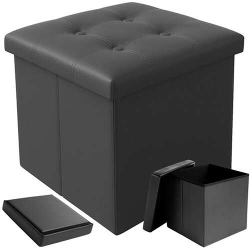 Ruhhy sklopivi tabure s prostorom za pohranu 38 x 38 x 38 cm, sivi Slike