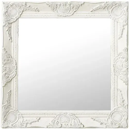  Zidno ogledalo u baroknom stilu 50 x 50 cm bijelo