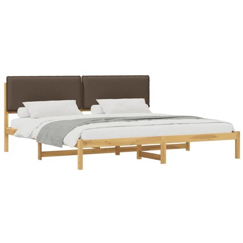  Krevetni okvir s tapiciranim uzglavljem Bijelo isprana i taupe - Bijelo isprana i taupe 200 x 200 cm Slike