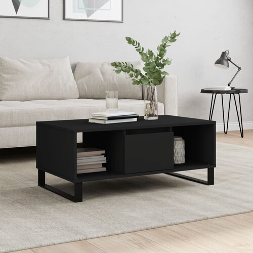 vidaXL Klubska mizica črna 90x50x36,5 cm inženirski les Cene