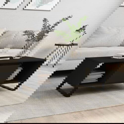 vidaXL Stolić za kavu crni 90 x 50 x 36 5 cm od konstruiranog drva Cene