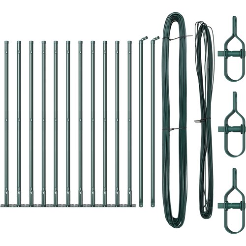vidaXL Stebri za ograjo z osnovnimi plo&scaron;čami 13 kosov &Oslash;32mm 90cm Galvanizirano jeklo, (22085051) Cene