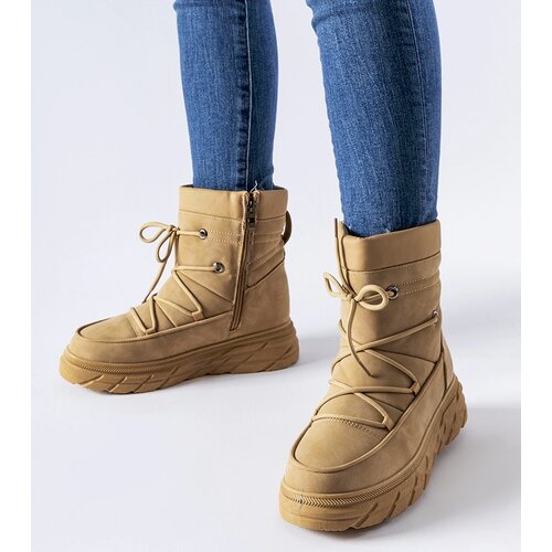 Gemre Beige matte insulated snow boots Jamison Slike