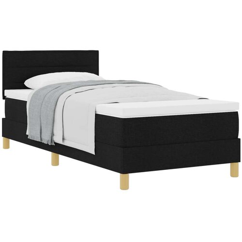  Krevet s kutijom s madracem Crni 90x190 cm Tkanina Slike