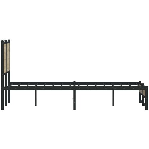 VidaXL Metalni okvir kreveta s uzglavljem boja hrasta sonome 120x190cm Slike