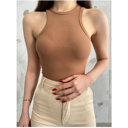BİKELİFE Women's Ribbed Halter Neck Fitted/Situated Zero Sleeve Blouse Cene
