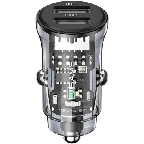 Usams CC162 C31 Dual USB auto punjač transparent black Slike
