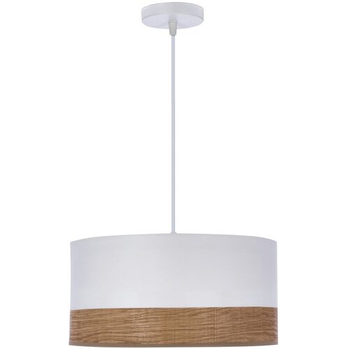 Candellux Lighting Bijela viseća svjetiljka s tekstilnim sjenilom/sa sjenilom od furnira &amp;oslash; 30 cm Bianco &amp;ndash; Slike