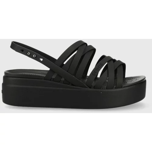 Crocs Sandale Brooklyn Strappy Low Wedge za žene, boja: crna, s platformom, 206751