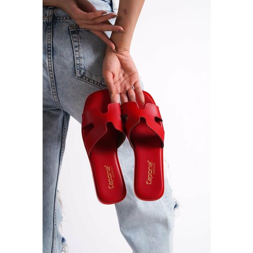 Capone Outfitters Mules - Red - Flat Slike