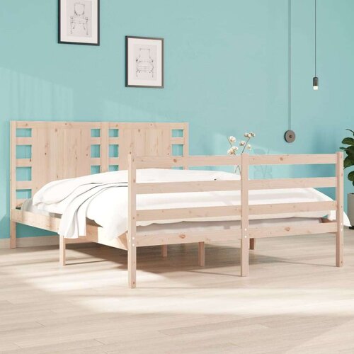  Posteljni okvir iz trdne borovine 120x190 cm, (21073554) Slike