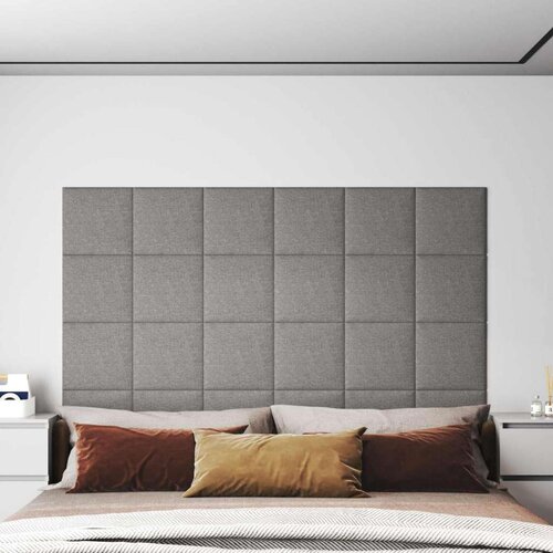  Zidna uzglavlja 12 pcs Svijetlo siva 30 x 30 cm tkanina Cene