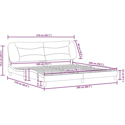  Okvir za krevet s uzglavljem crni 200x200 cm od umjetne kože Slike