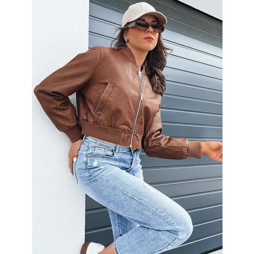 DStreet Women's leather bomber jacket SANTOL camel