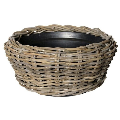 Van der Leeden Drypot Okrogel lonec za rastline (&amp;Oslash; x V: 32 x 14 cm, Ratan) Slike