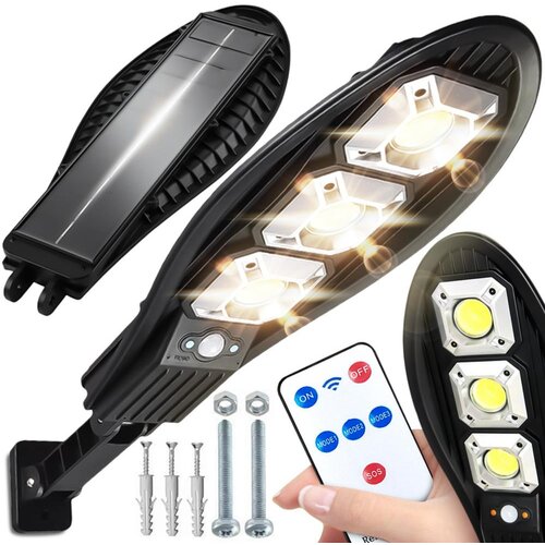  Solarna cestovna led cob svjetiljka sa senzorom pokreta i daljinskim upravljačem 180W Slike