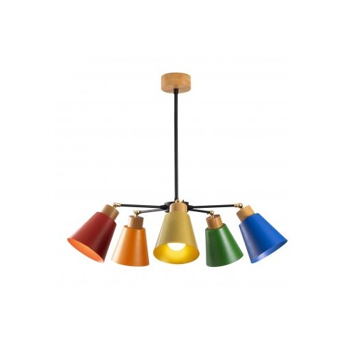 Opviq Stropna lampa BABE, metal/ drvo, &amp;scaron;arena, promjer 58 cm, visina 68 cm, promjer sjenila 14 cm., 5 x E27 40W, Manavgat - N-541 Slike