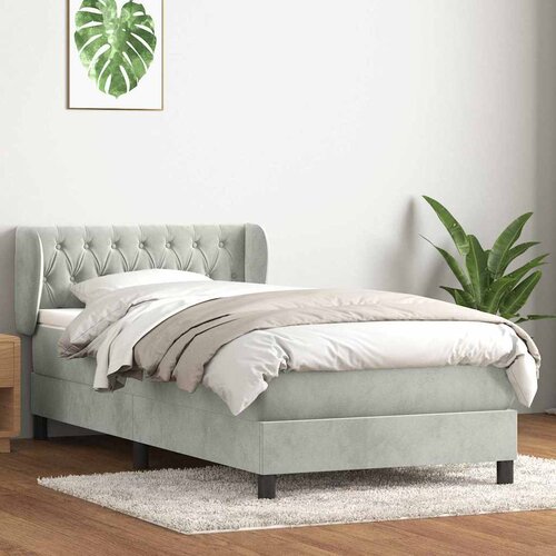 Box Spring krevet s madracem svijetlo sivi 80x220 cm samt Cijene