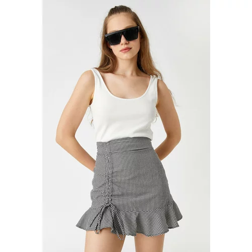 Koton Pleated Mini Skirt with Patterned