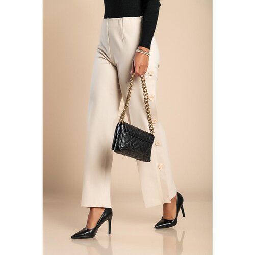 Fenzy Elegantne Hlače S Gumbima, Krem Cijene