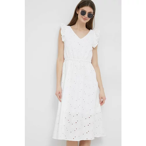 PS Paul Smith Pamučna haljina boja: bijela, mini, širi se prema dolje