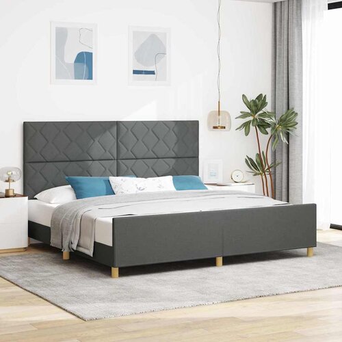 Krevetna konstrukcija Tamno siva 200 x 200 cm tkanina Cijene
