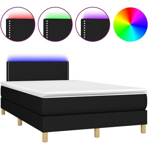 Maison Chic Box spring postelja - Vzmetna postelja z vzmetnico LED črna 120x200 cm blago SL9920, (21903605) Cene