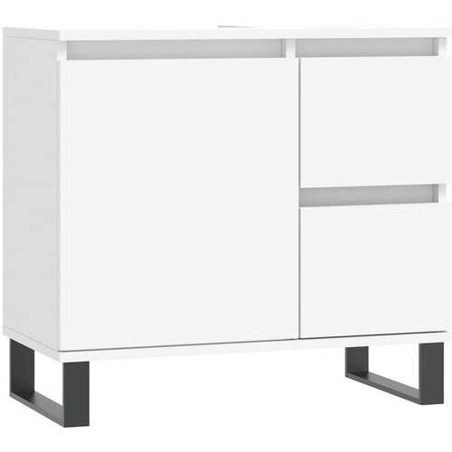 Maison Chic Kopalniška omarica - Kopalniški kabinet bela 65x33x60 cm inženirski les, (21794428) Cene