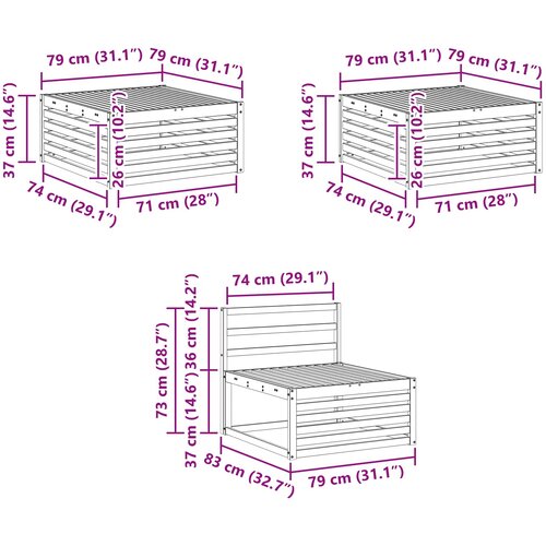  Set vanjskih sofa 6 kom. Prirodna Čvrsto drvo akacije Slike