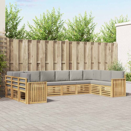  Set vanjskih sofa 10 pcs Bijela i svjetlosiva Cijene