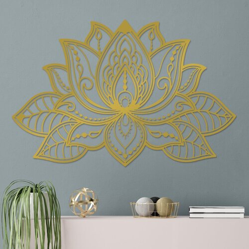 Wallity Zidna dekoracija Lotus-2, 91x59cm, Zlatna boja Cene